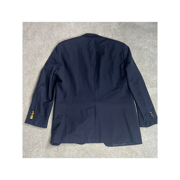 Ralph Lauren Suit Coat Men Navy Blue Large Gold Buttons Career Business Corpcore - Picture 9 of 9